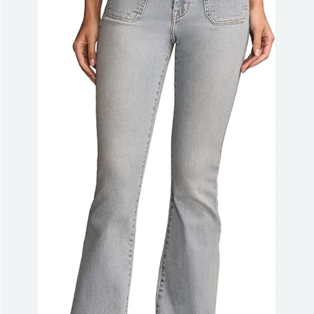 Lucky Brand Light Gray Flare Jeans Size 12